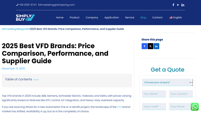 2025 VFD Brand Comparison & Pricing variable frequency drive brands