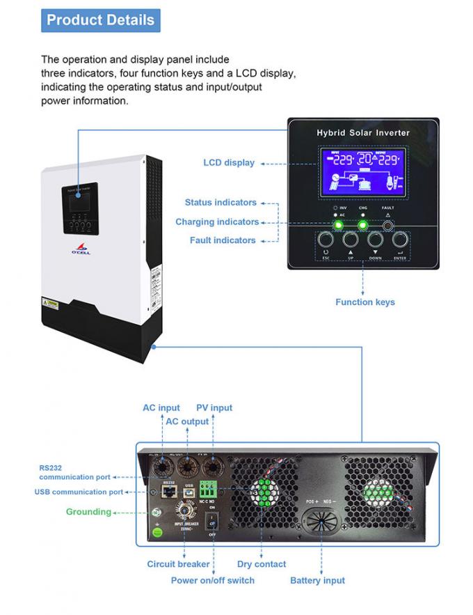 5kw hybrid solar inverter industrial automation equipment