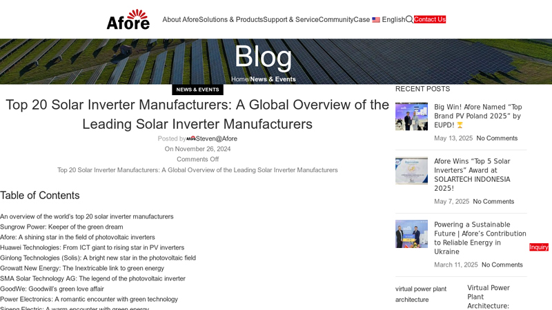 Solar Inverter Manufacturers: A Global Overview of ... best hybrid solar inverter