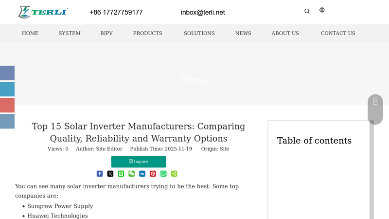 Solar Inverter Manufacturers: Comparing Quality ... hybrid solar inverter manufacturer