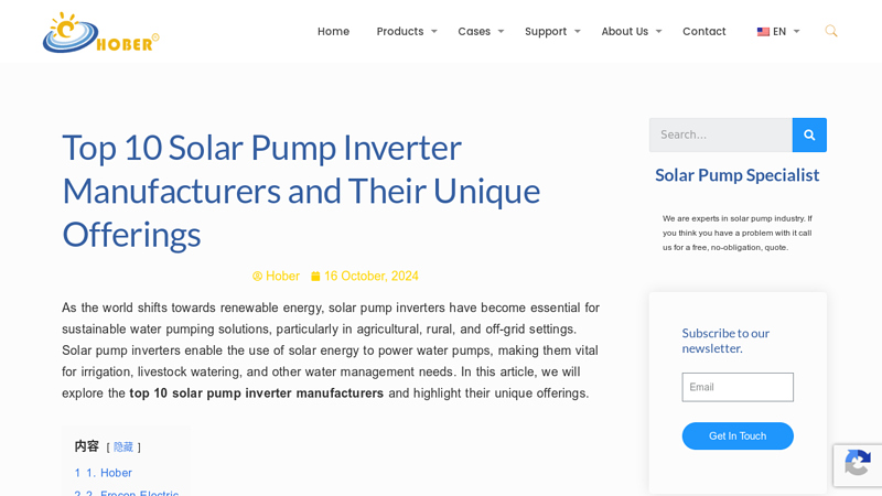 Solar Pump Inverter Manufacturers and Their Unique Offerings solar pump inverter manufacturer