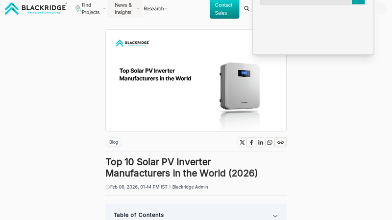 Solar PV Inverter Manufacturers in the World (2026) solar hybrid inverter market