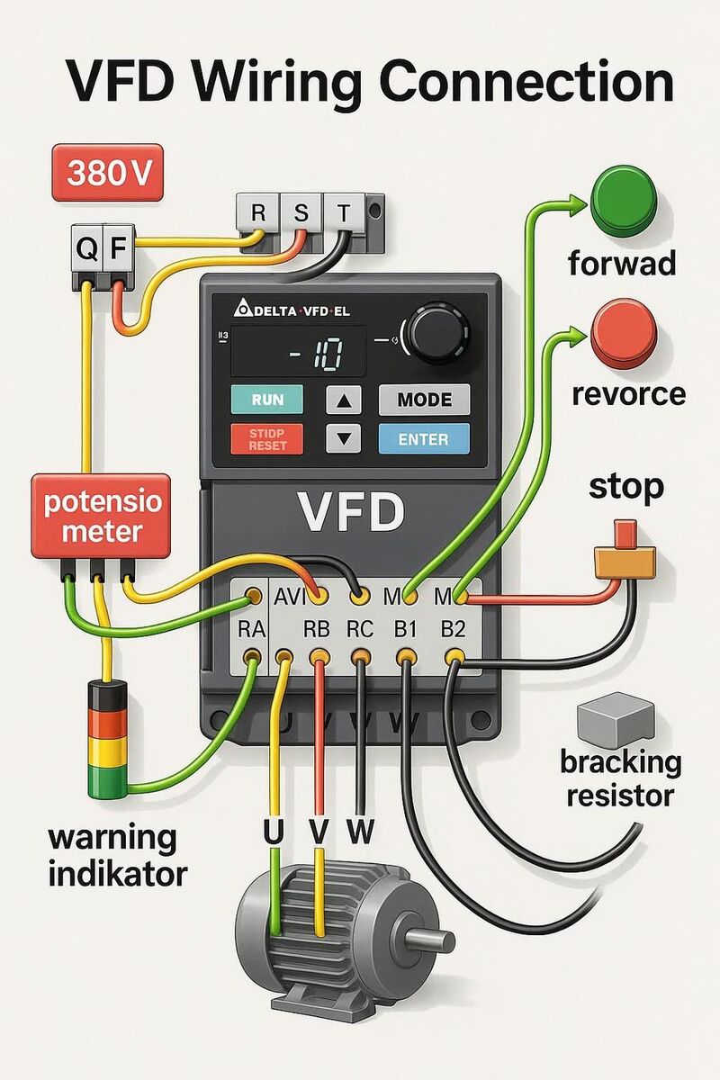 variable frequency drive wiring industrial automation equipment